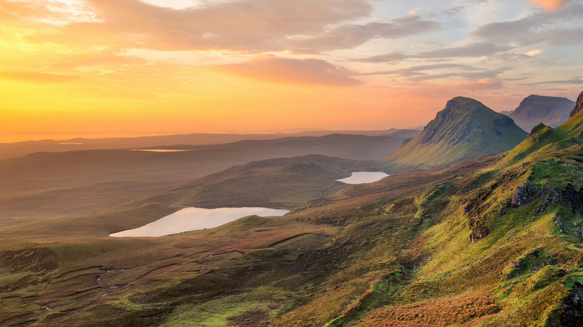 A highland landscape at sunset